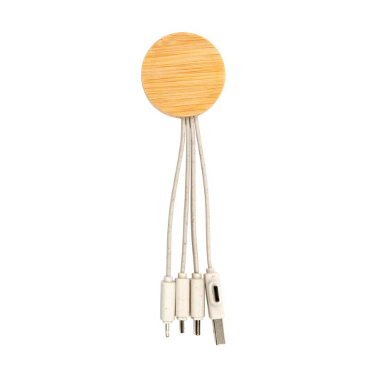 Round Bamboo Eco Charging Cables 2